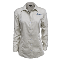 LADIES CLC PINCHECK EASYCARE DRESS SHIRT